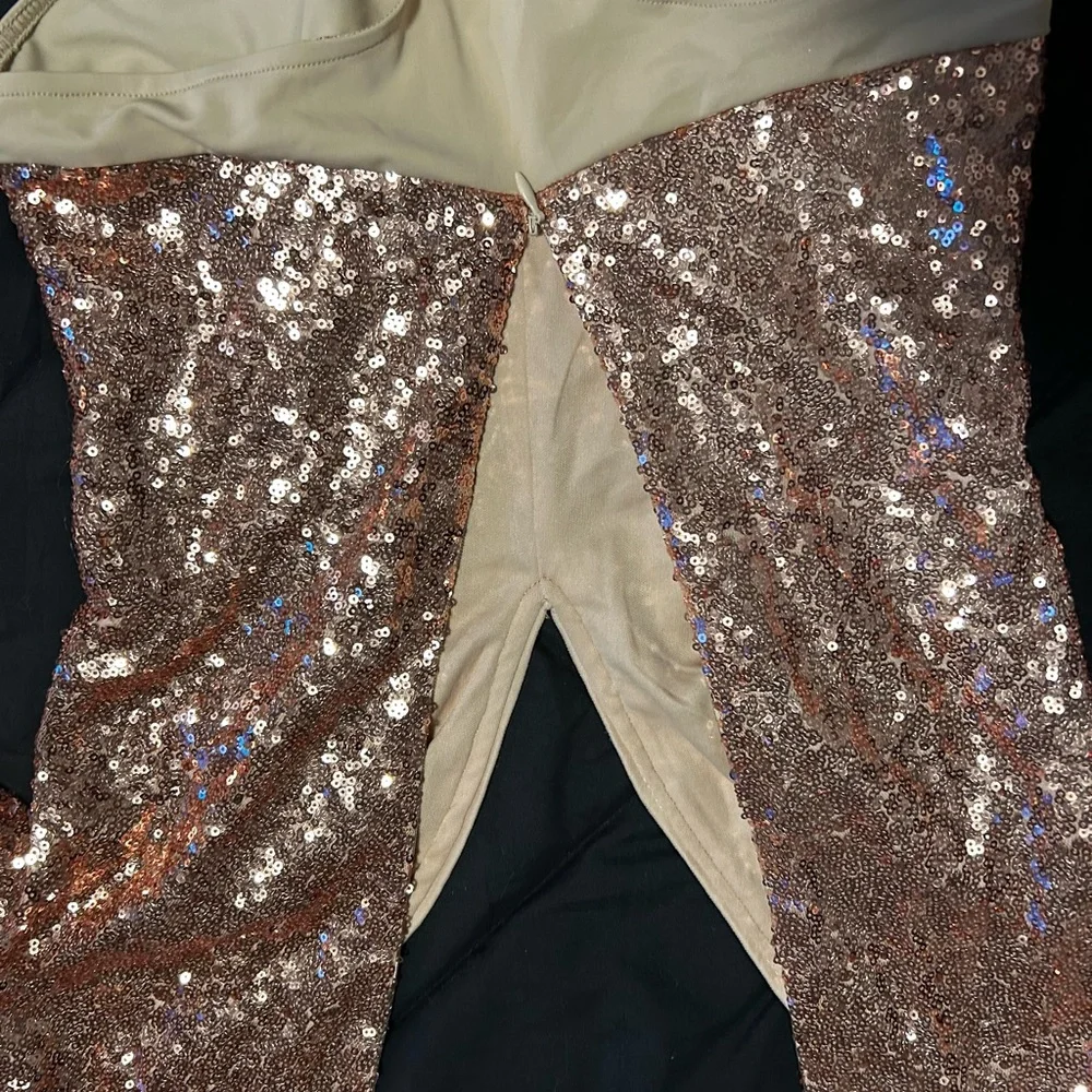 Hot Miami Styles Gold and Cream Bodysuit with Luxe Details - Picture 2 of 5